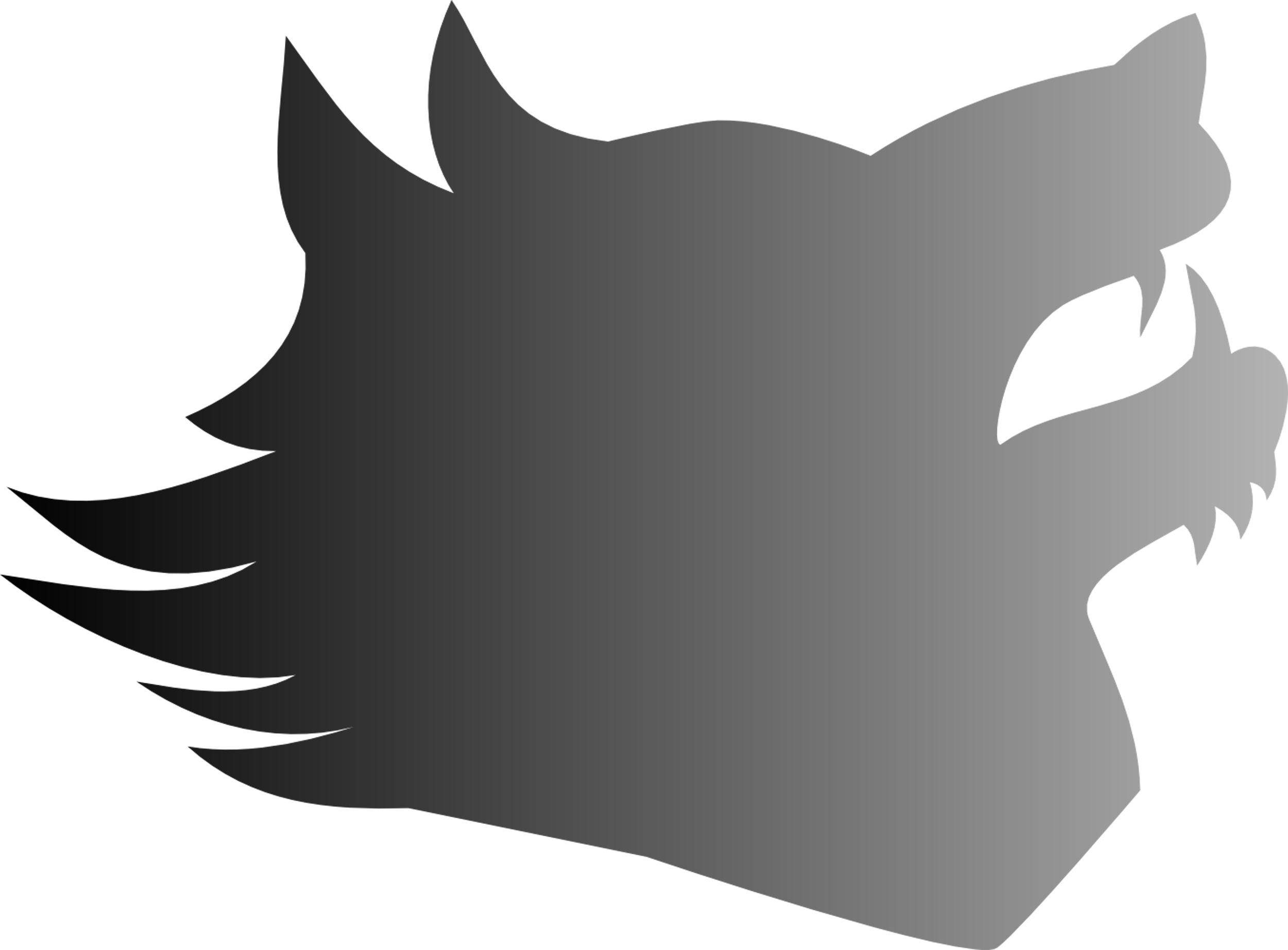 Wolf Silhouette Drawing - Contorno Lobo Png (2500x1845), Png Download