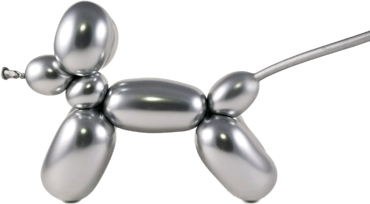 Original Chrome Real Latex Balloon Dog - Balloon Dog (736x406), Png Download