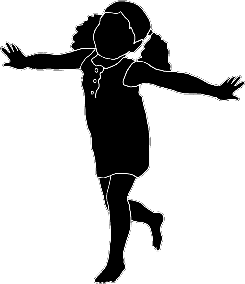 Children Playing Silhouette Png Download - Girl Shape (999x1181), Png Download