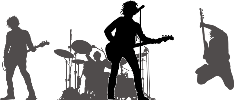 Rock Band Silhouette Png Download - Rock Star Silhouette Png (775x333), Png Download