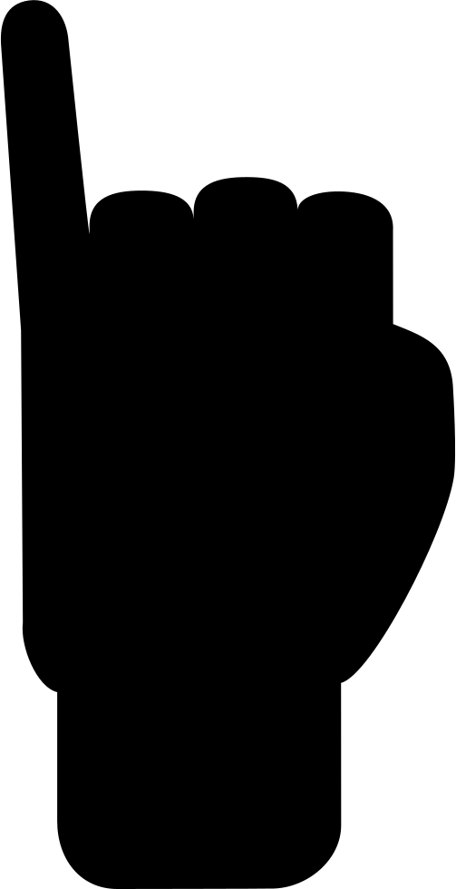 Little Finger Up Of Hand Silhouette Comments - Hand (503x980), Png Download