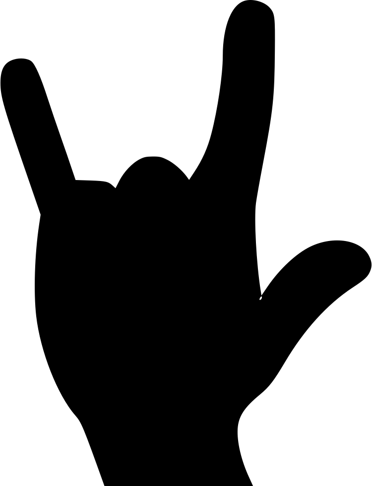 Fingers Png Icon Free Download Onlinewebfonts Com - Rock Hand Sign Silhouette Png (750x980), Png Download