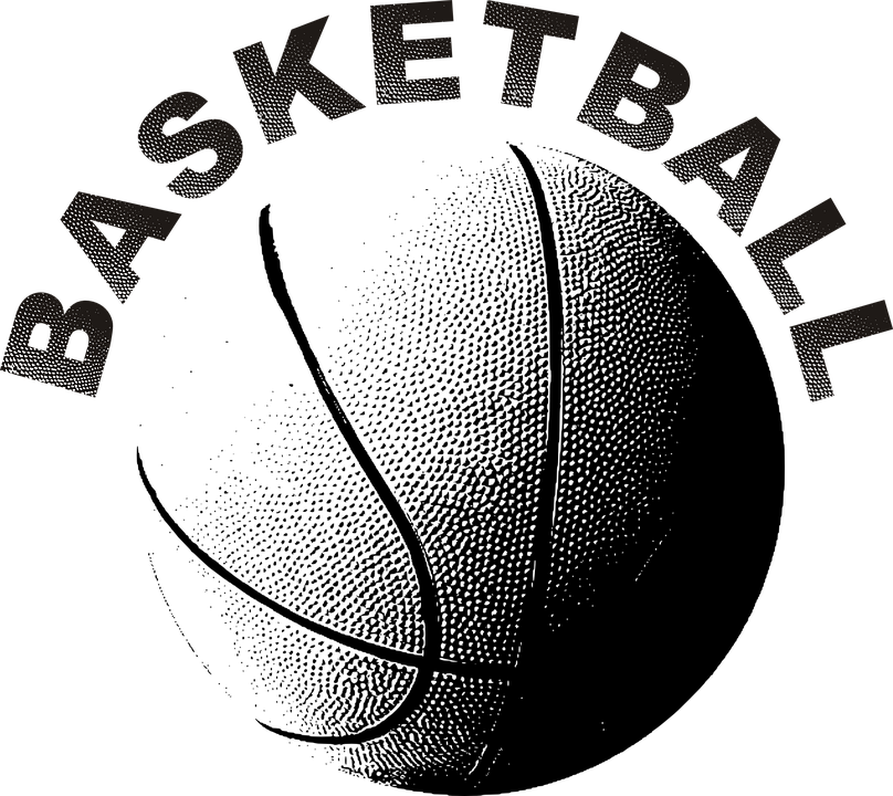 Free Basketball Graphics - Basketball Black And White (808x720), Png Download