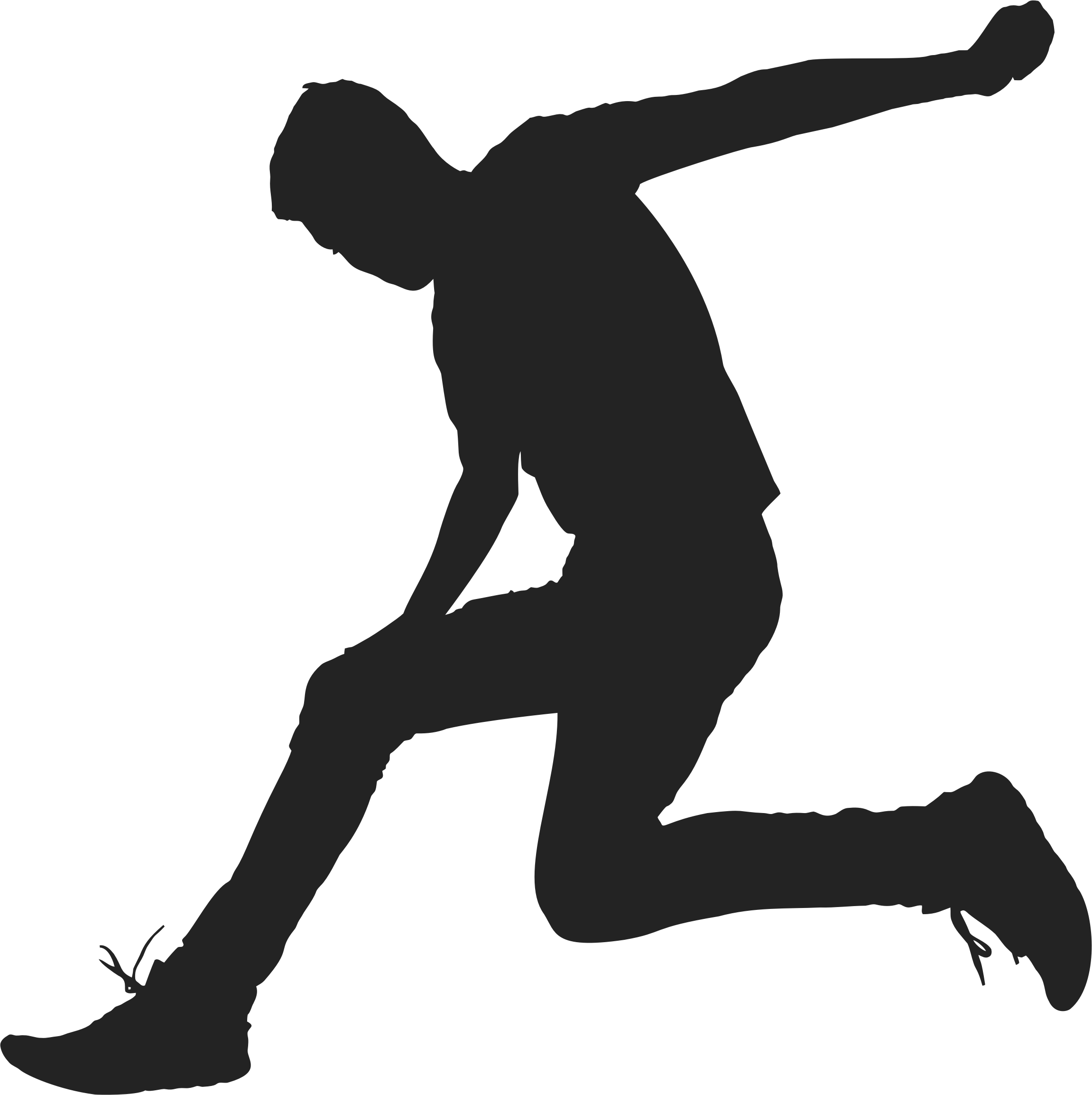 Big Image - Man Jumping Silhouette (2302x2307), Png Download