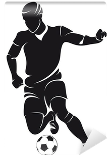 Vector Football Player Silhouette With Ball Isolated - False Soccer Wall Decal Vinyl Wall Sticker Sport Sticker (400x400), Png Download