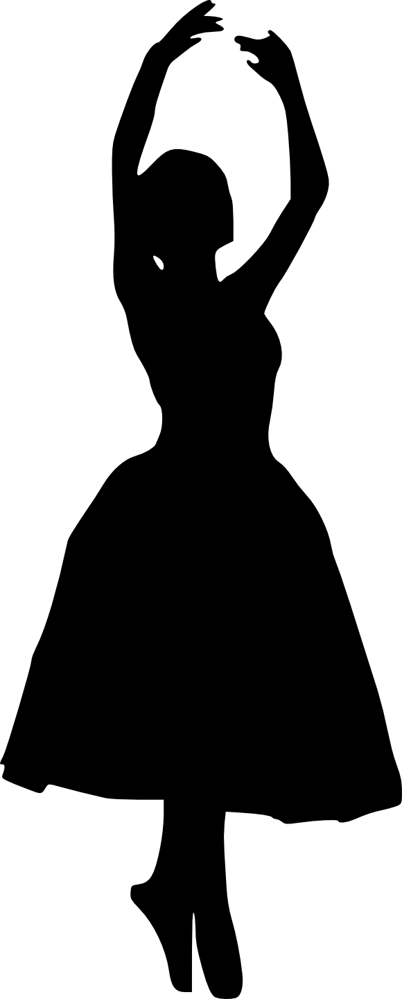 20 Ballerina Silhouette - Black And White Superhero Cartoon (580x1440), Png Download