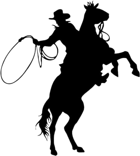 Cowboy Silhouette (480x533), Png Download