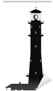Silhouette Of Lighthouse Isolated On White Wall Mural - Illustration (400x400), Png Download