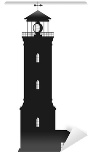 Silhouette Of Lighthouse Isolated On White Wall Mural - Wallpaper (400x400), Png Download