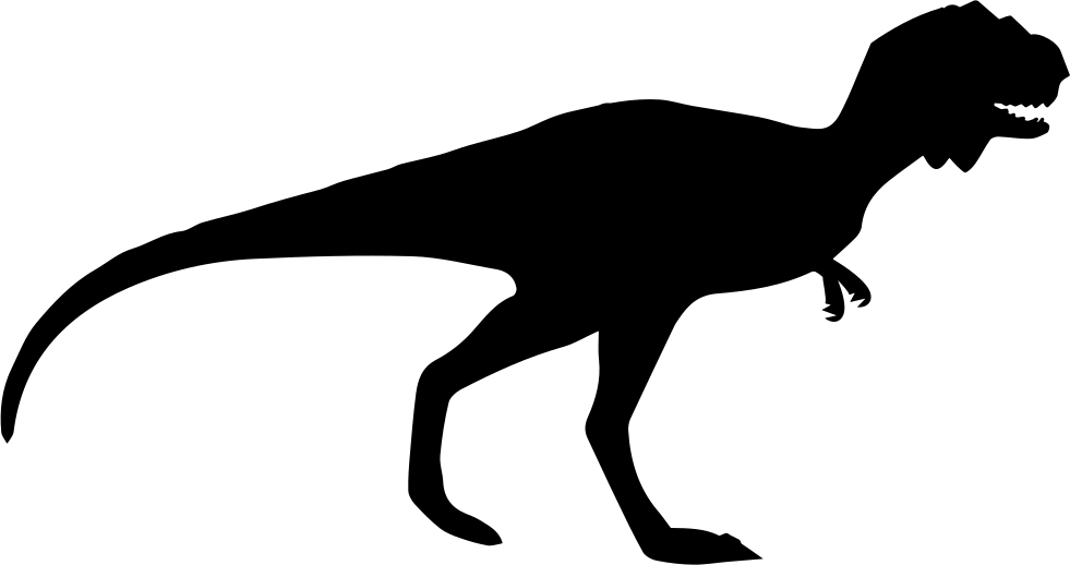 Dinosaur Silhouette Of Majungasaurus - Velociraptor Silhouette (981x518), Png Download