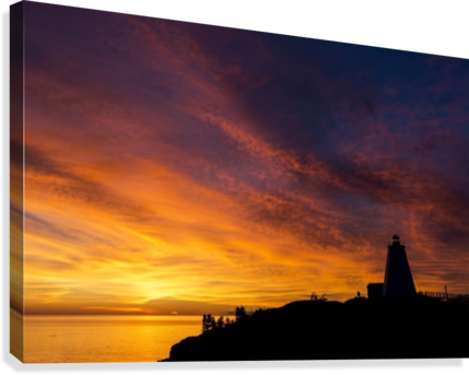 Silhouette Of A Lighthouse On A Cliff Overlooking A (429x343), Png Download