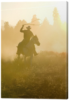 Cowboy Silhouette Galloping And Roping Through The - Copland Conducts Copland - Regis: Rrc1404 (400x400), Png Download