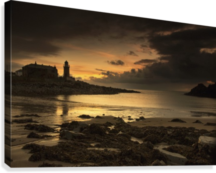 Silhouette Of A Lighthouse Along The Coast At Sunset - Silhouette Of A Lighthouse Along The Coast At Sunsetportprt (429x344), Png Download