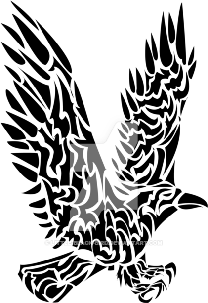 Tribal Eagle By Little Black Bird - Bird (800x1000), Png Download