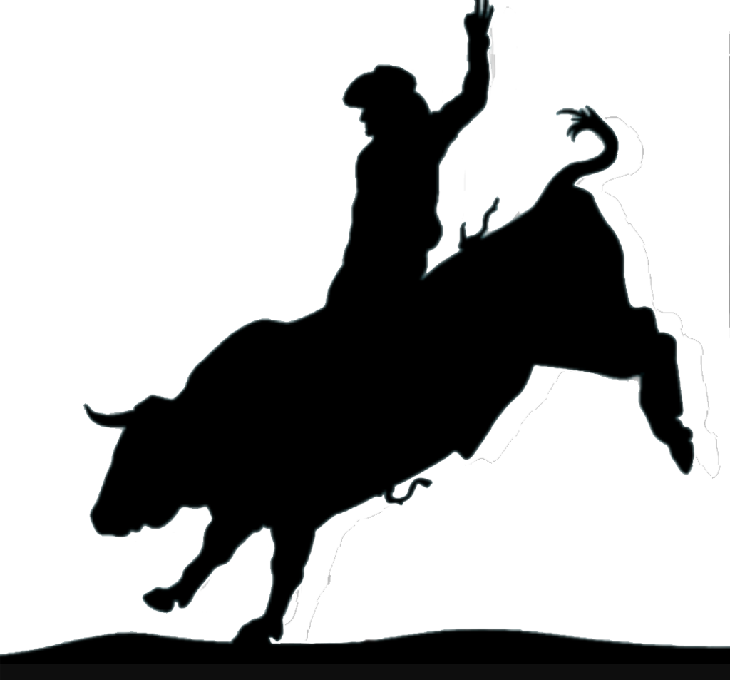 Bull Riding Silhouette At Getdrawings - Bull Riding Clip Art (1024x953), Png Download