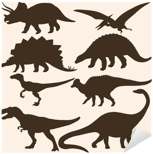 Vector Set Of 8 Dinosaurs Silhouettes Sticker • Pixers® - Echo Park Paper Company Triceratops Die Set, Small (400x400), Png Download