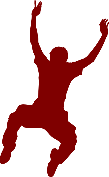 Jumping Silhouette (366x592), Png Download