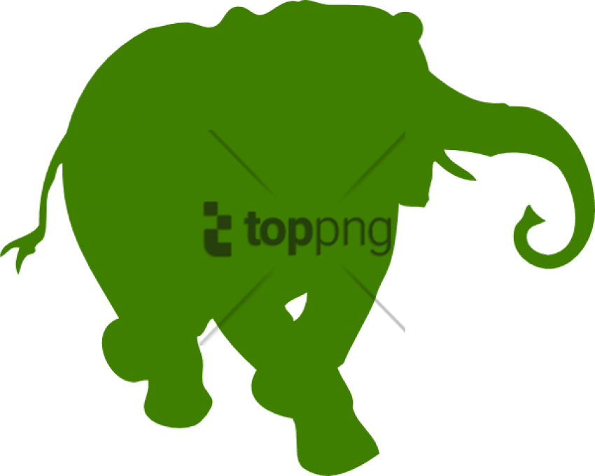 How To Set Use Elephant Silhouette Green Svg Vector (600x479), Png Download