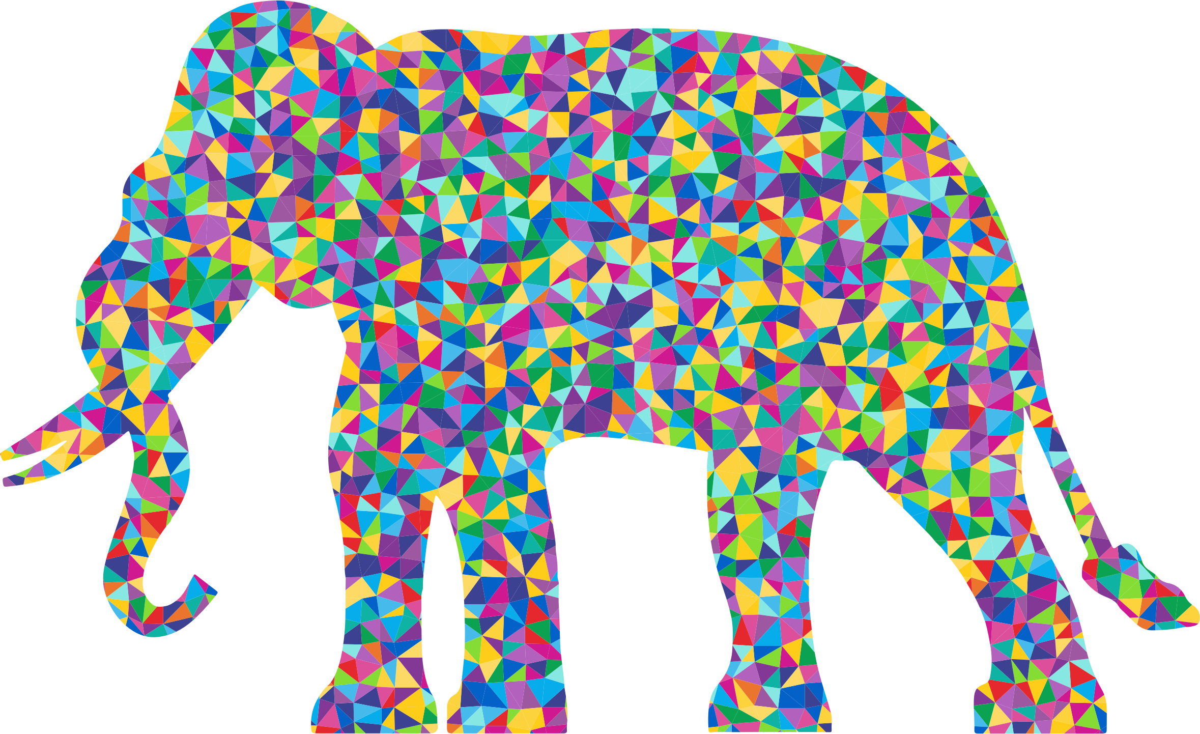 This Free Icons Png Design Of Low Poly Prismatic Elephant (2358x1442), Png Download