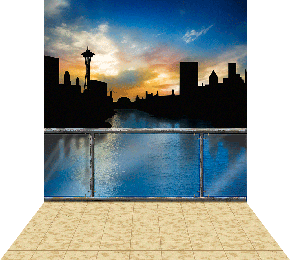 Seattle Silhouette - Skyline (1000x1000), Png Download