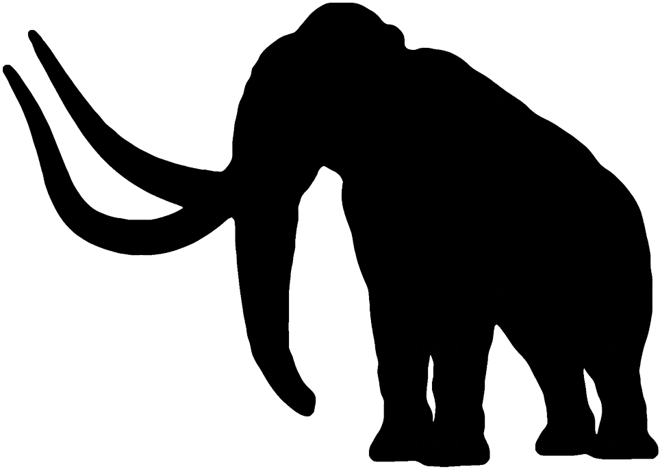 Elephant Silhouette Png - Mammoth Black (1024x695), Png Download