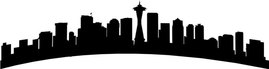 Seattle Skyline Silhouette Free (900x300), Png Download
