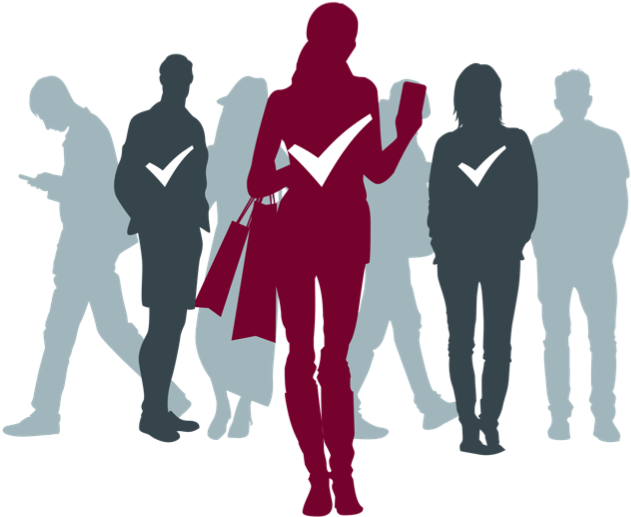 Keep Up With The Evolving Consumer By Using Data - Consumer Silluate (642x636), Png Download