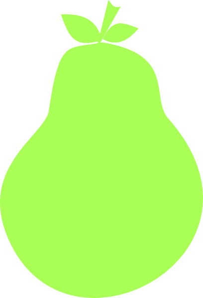 How To Set Use Green Pear Silhouette Clipart (408x599), Png Download