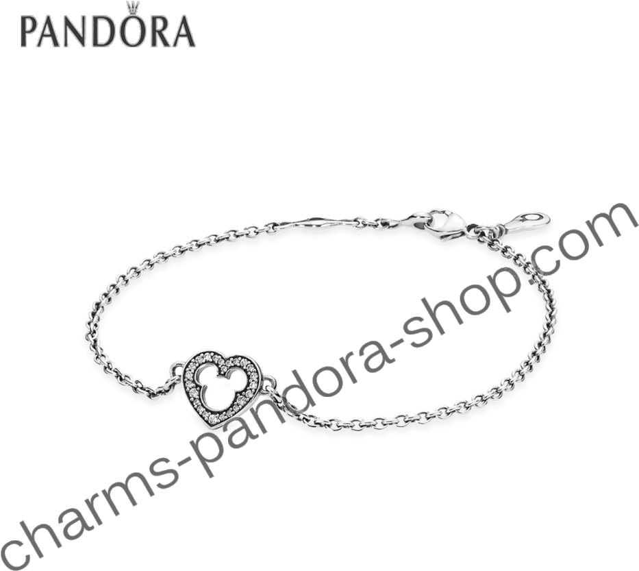 Pandora Disney Mickey Silhouette Cz Silver Bracelet - Pandora 590512cz (999x999), Png Download