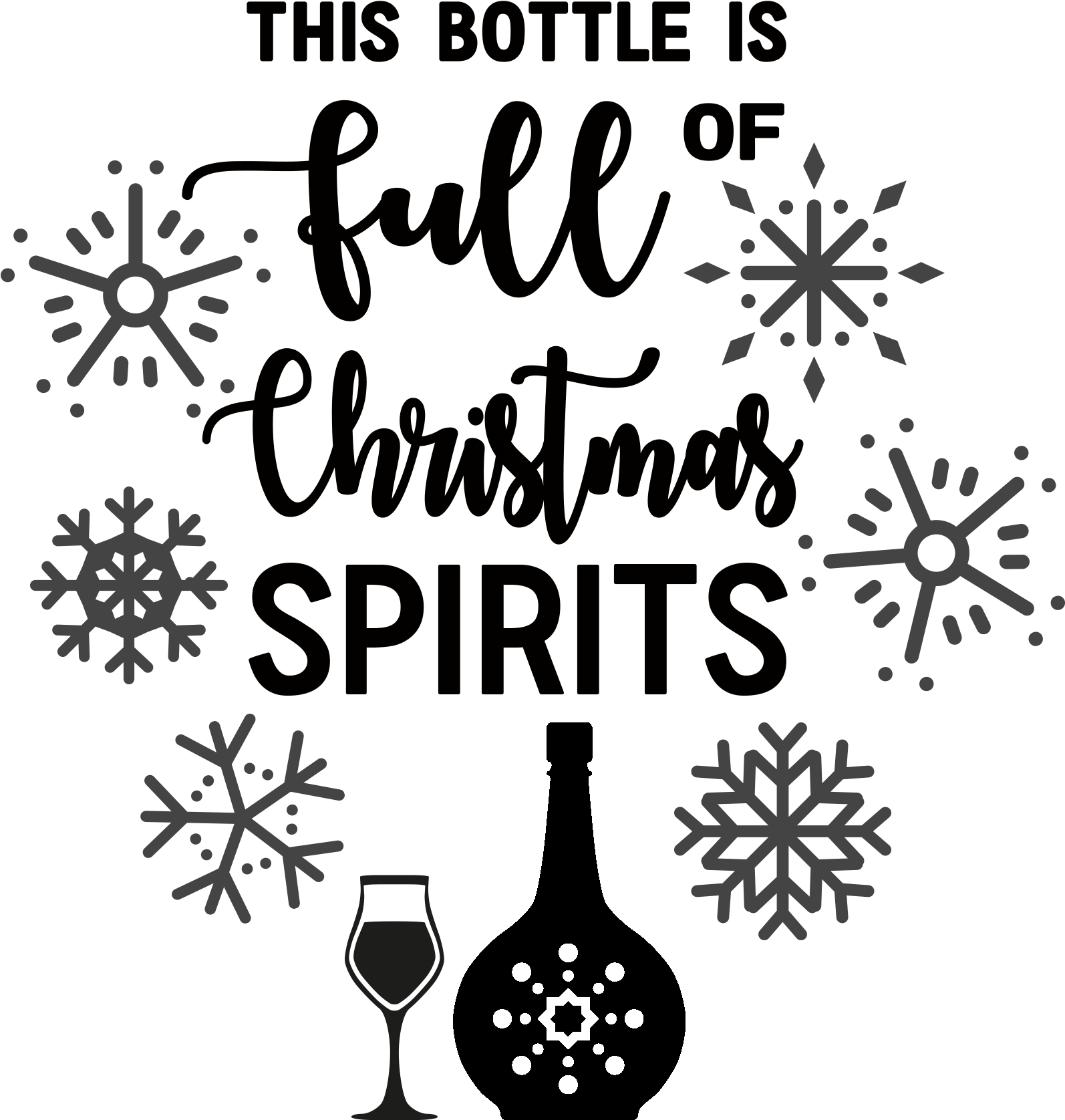 Raise A Toast To Christmas Cheer With This Free Svg - Christmas Spirits (1680x1900), Png Download