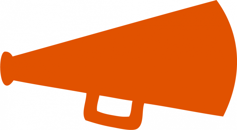 Orange Megaphone Clipart (800x440), Png Download