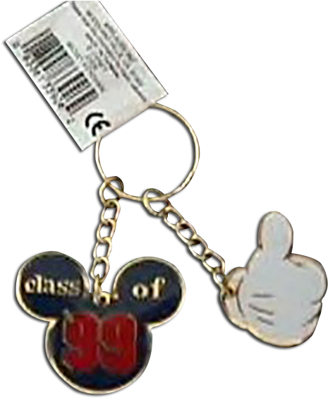 Mickey Silhouette 1999 Disney Keychain Key Ring - Keychain (500x590), Png Download