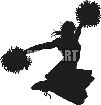 Cheerleader Silhouette Clip Art - Cheerleader Silhouette (346x361), Png Download