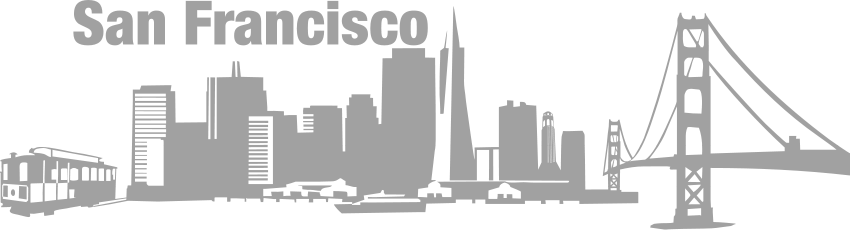 San Francisco Skyline Png (850x230), Png Download