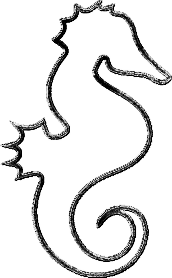 Seahorse Clipart Disney - Silhouette Sea Horse Clip Art (600x973), Png Download