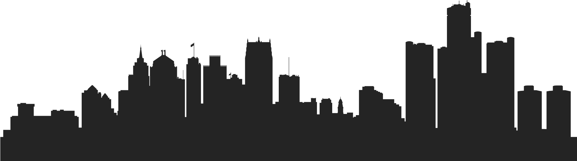Book Your Ticket Now - Detroit City Skyline Silhouette (1920x560), Png Download