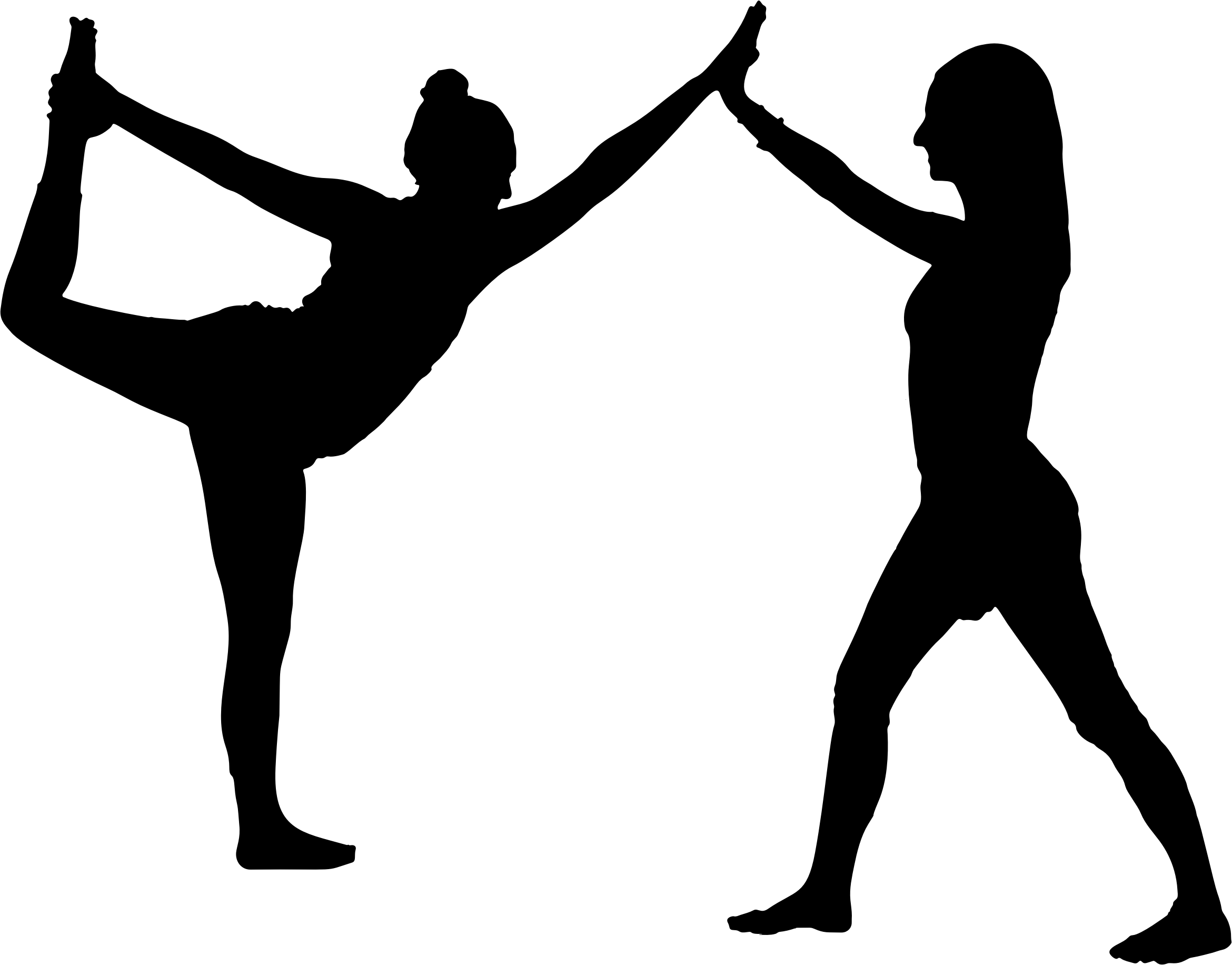 This Free Icons Png Design Of Cooperative Yoga Silhouette (2340x1832), Png Download