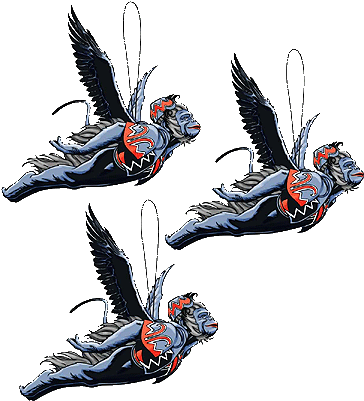 Wicked Flying Monkey Silhouette - Wizard Of Oz Flying Monkeys (380x410), Png Download