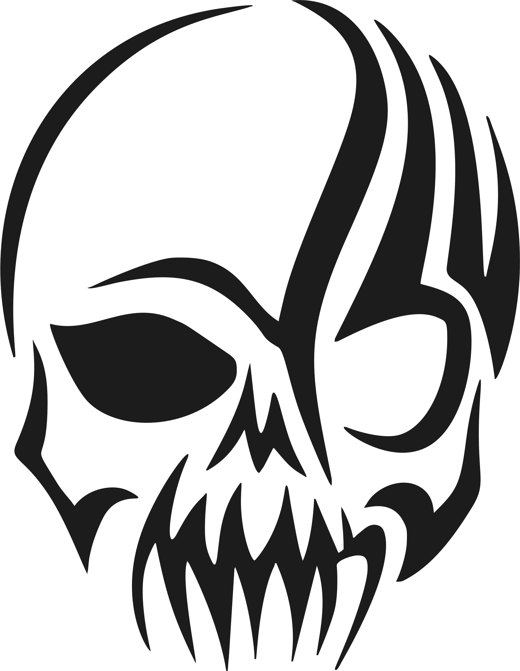 This Free Icons Png Design Of Tribal Skull Silhouette (1742x2247), Png Download