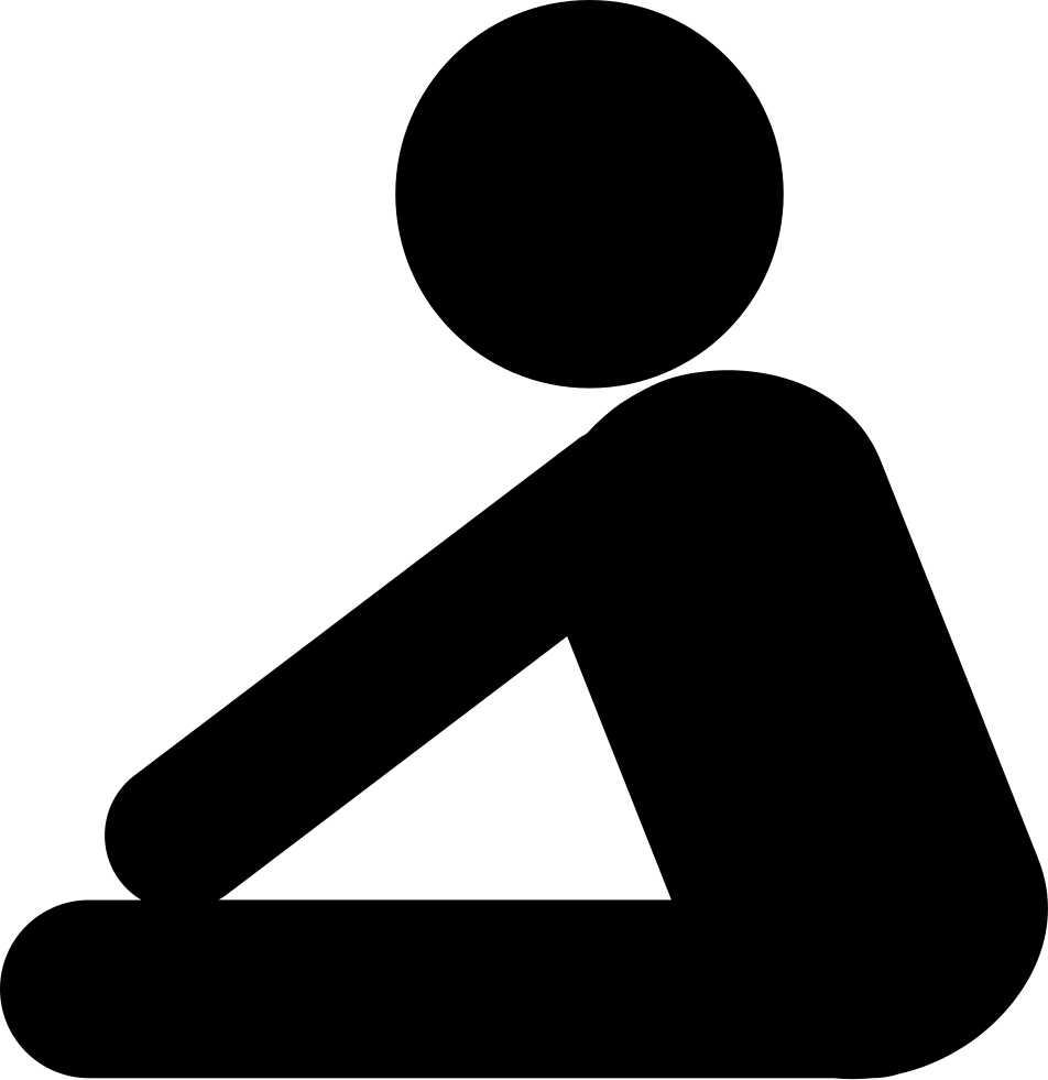 Yoga Frontal Flexion Posture Silhouette Of Side View - Flexion Icon (952x981), Png Download