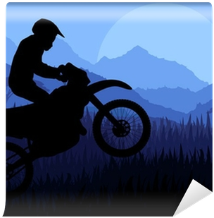 Motorbike Riders Motorcycle Silhouettes In Wild Mountain - Motorcycle (400x400), Png Download