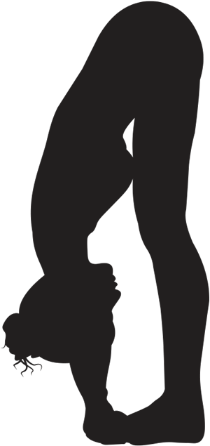 5 Yoga Poses To Reduce Stress & Anxiety - Forward Fold Pose Silhouette (308x640), Png Download