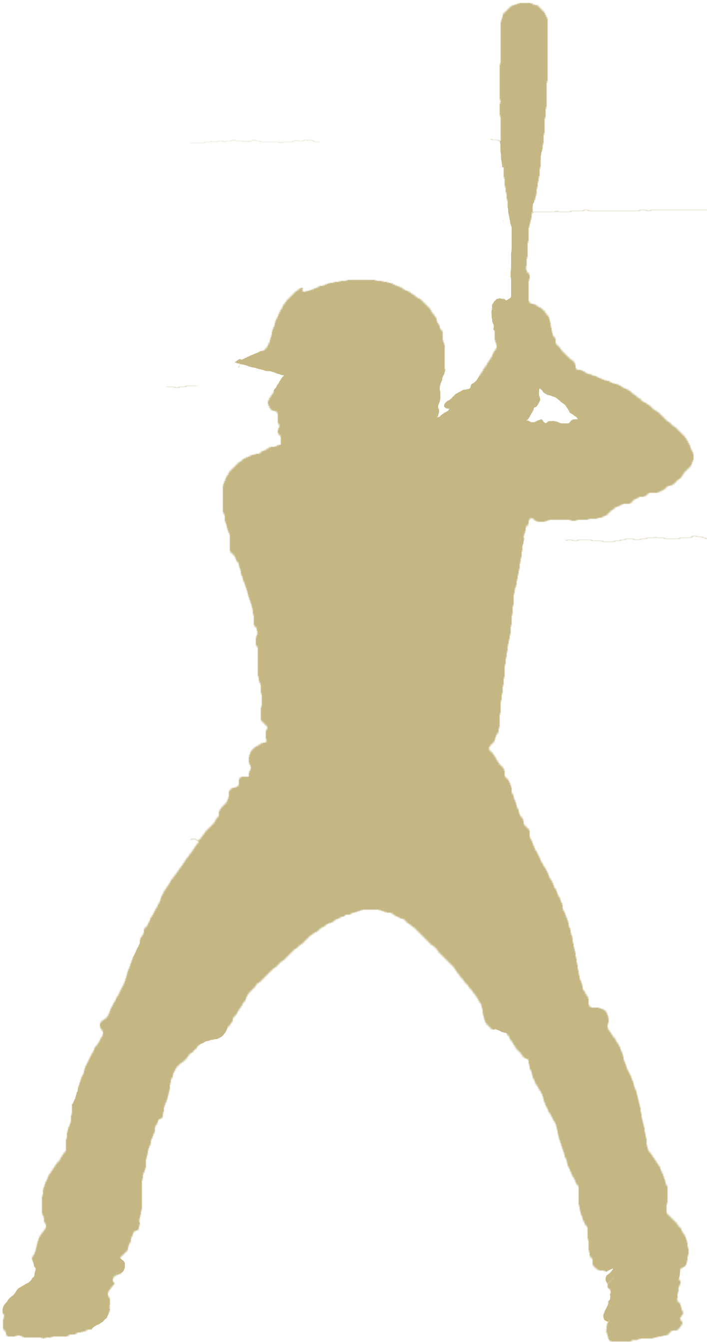Baseball-gold - Silhouette (1441x2771), Png Download