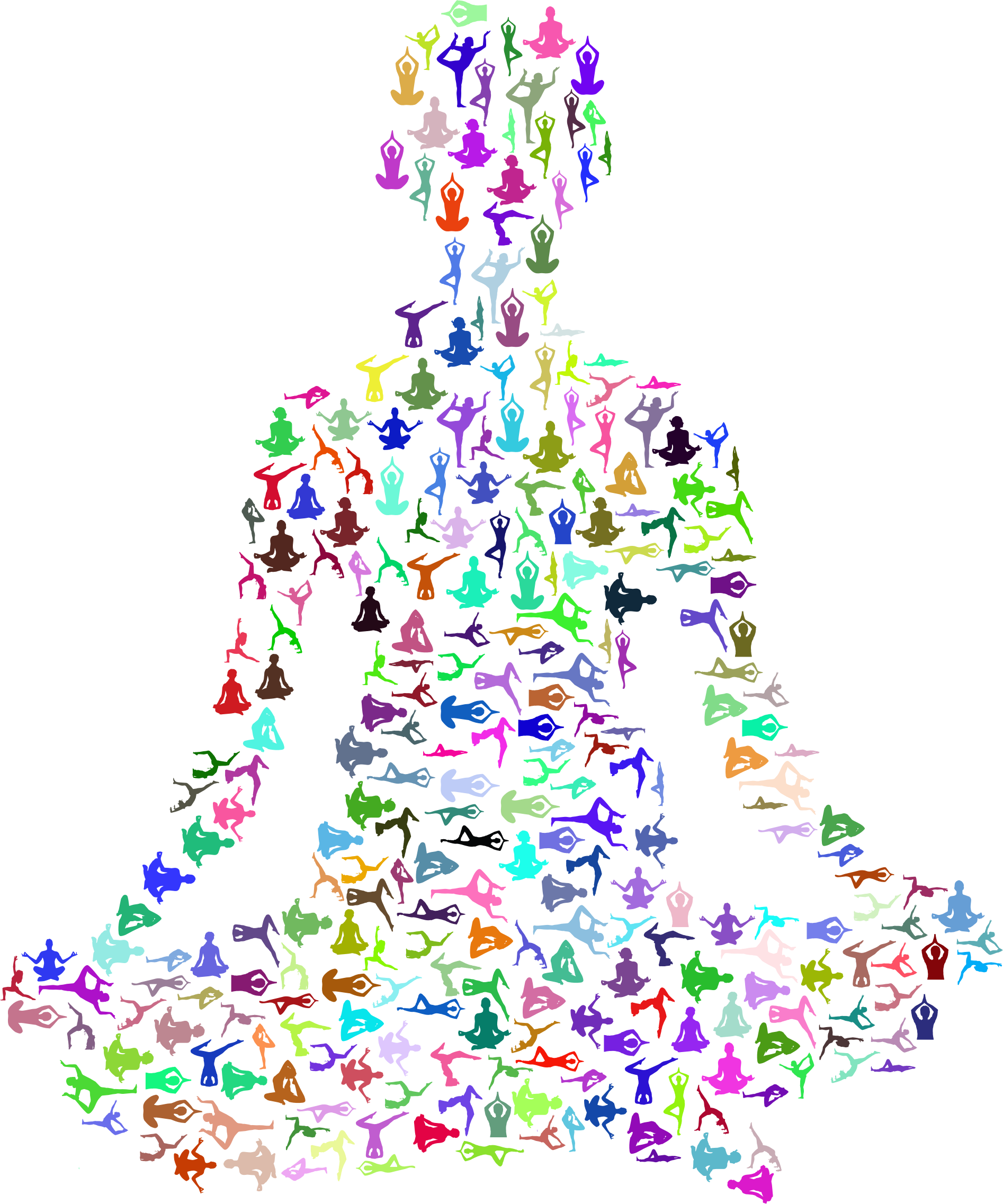 Prismatic Female Yoga Pose Silhouette Fractal No Background - Alternative Therapy (1894x2274), Png Download