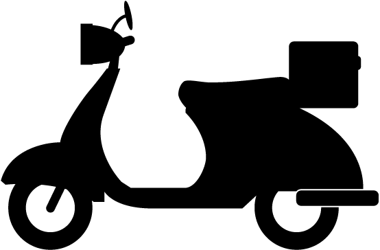Compact Motorcycle - Clipart Png Silhouette Scooter (640x640), Png Download