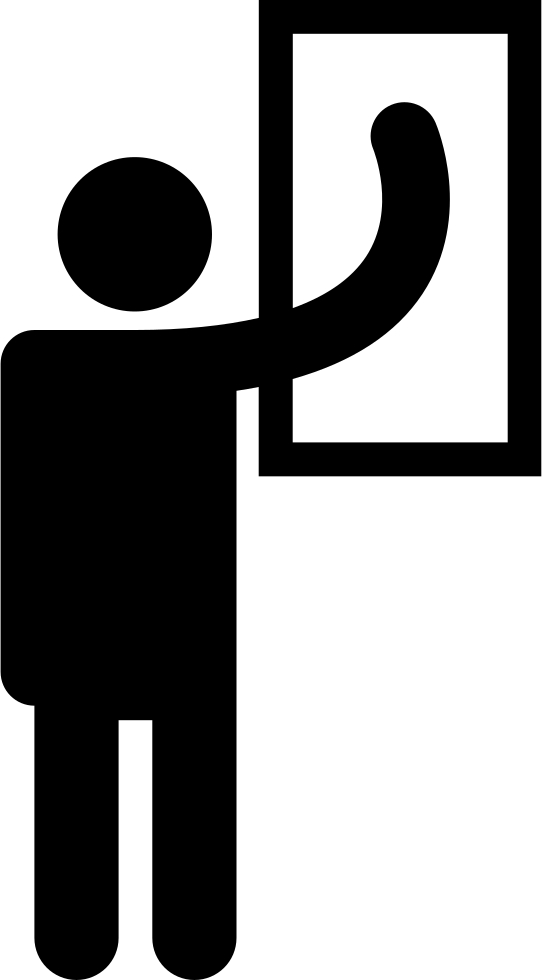 Man Standing Silhouette Cleaning A Window - Portable Network Graphics (542x980), Png Download