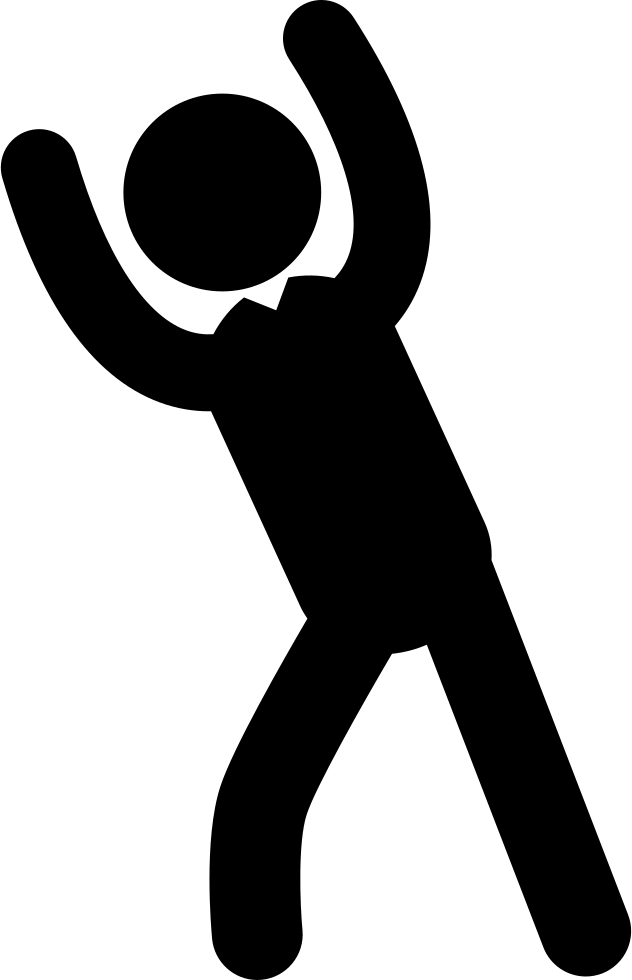 Man Posture Silhouette Standing With Raised Arms - Icon (632x980), Png Download