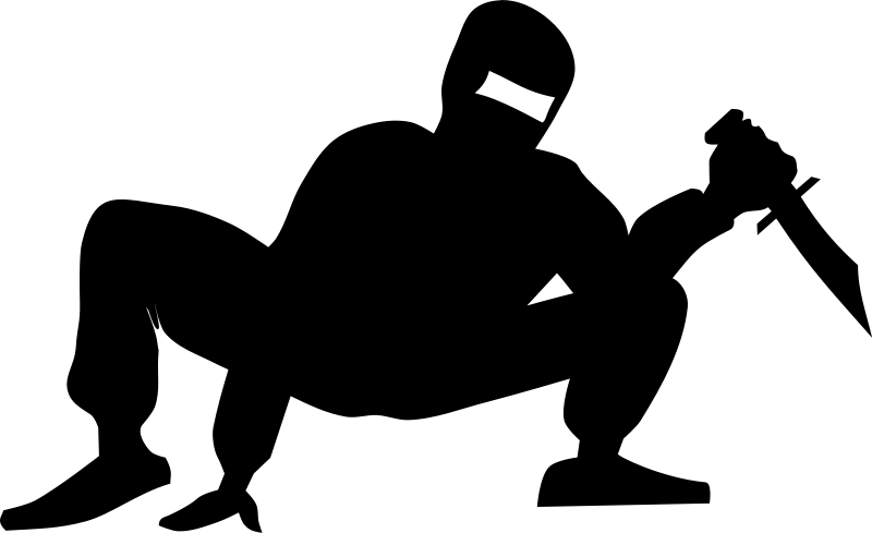 Ninja, Japan, Fighter, Martial Arts, Elegant, Knife - Clip Art Assassin (640x390), Png Download