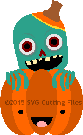 Zombie Pumpkin Peeker - Pumpkin (279x450), Png Download