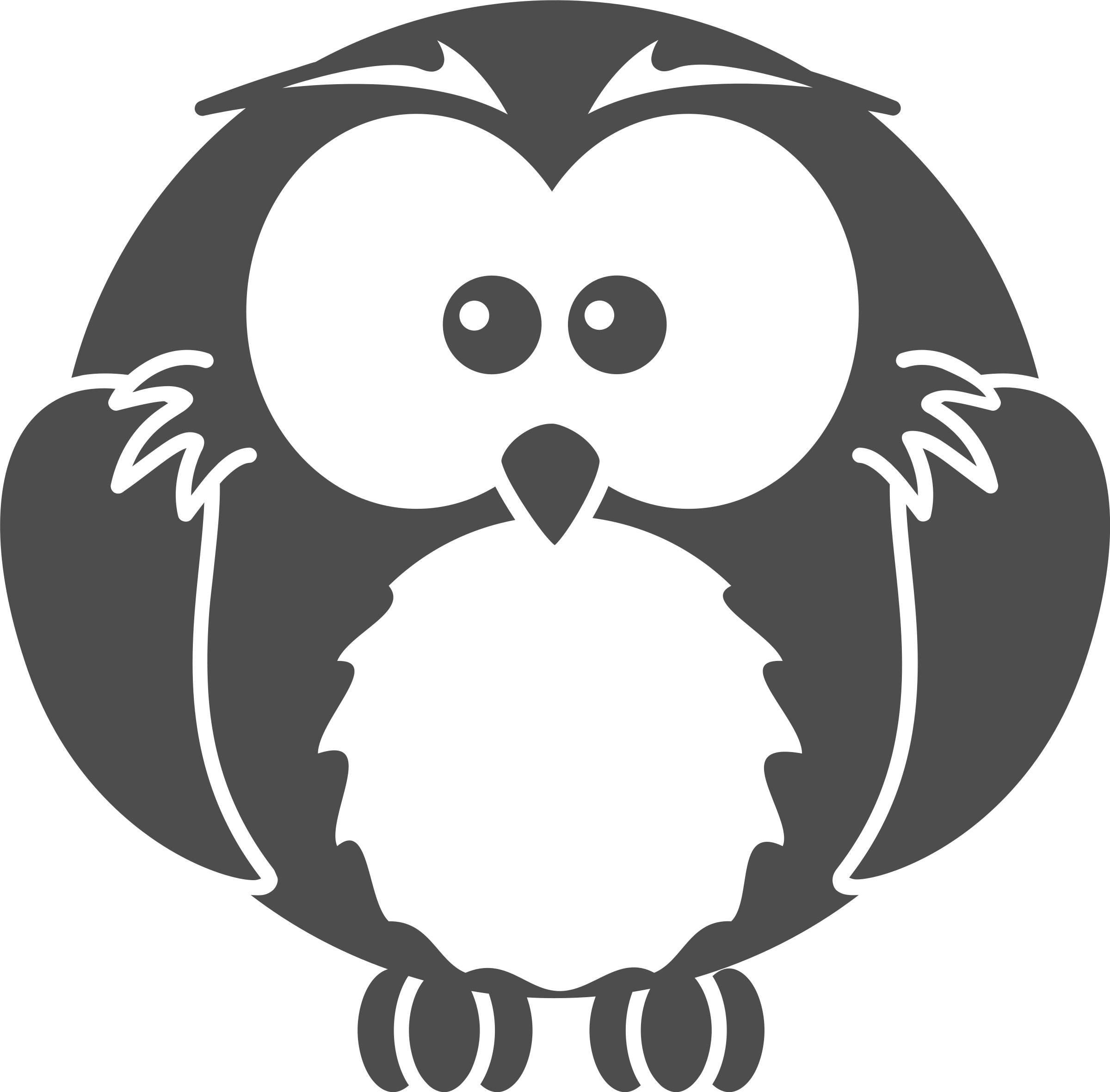 Download Owl Silhouette Png Black And White Cute Owl Clipart Png